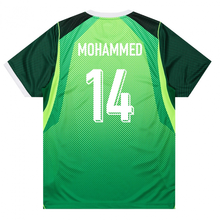 גברים ניגריה Usman Mohammed #14 ירוק לבן ג'רזי ביתית 26-28 חולצה קצרה
