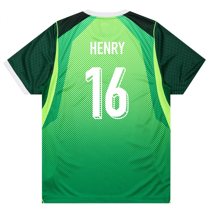 גברים ניגריה Caleb Henry #16 ירוק לבן ג'רזי ביתית 26-28 חולצה קצרה