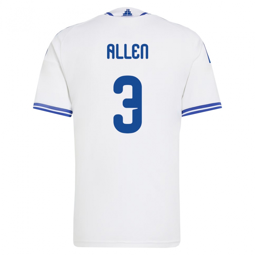 גברים יוון נואה אלן #3 לבן כחול ג'רזי ביתית 26-28 חולצה קצרה