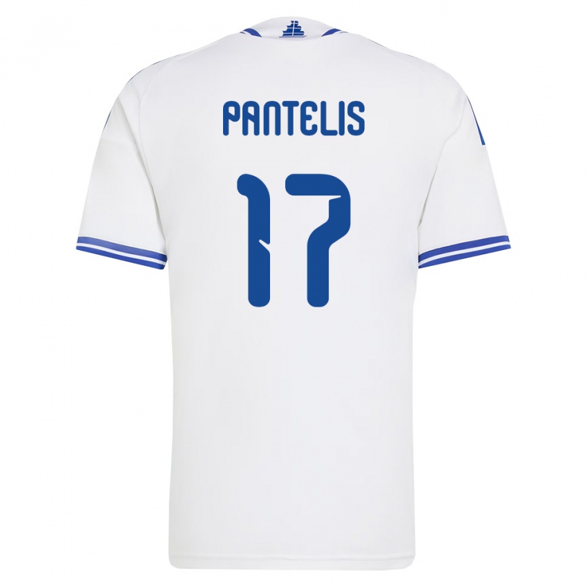 גברים יוון פאנטליס חצידיאקוס #17 לבן כחול ג'רזי ביתית 26-28 חולצה קצרה