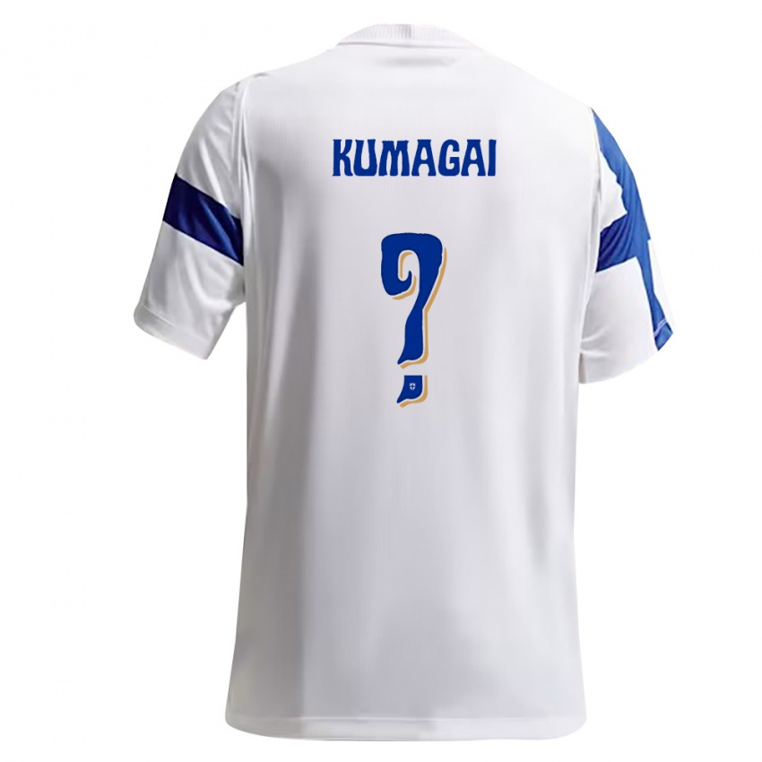 גברים פינלנד Hide Kumagai #0 לבן כחול ג'רזי ביתית 26-28 חולצה קצרה