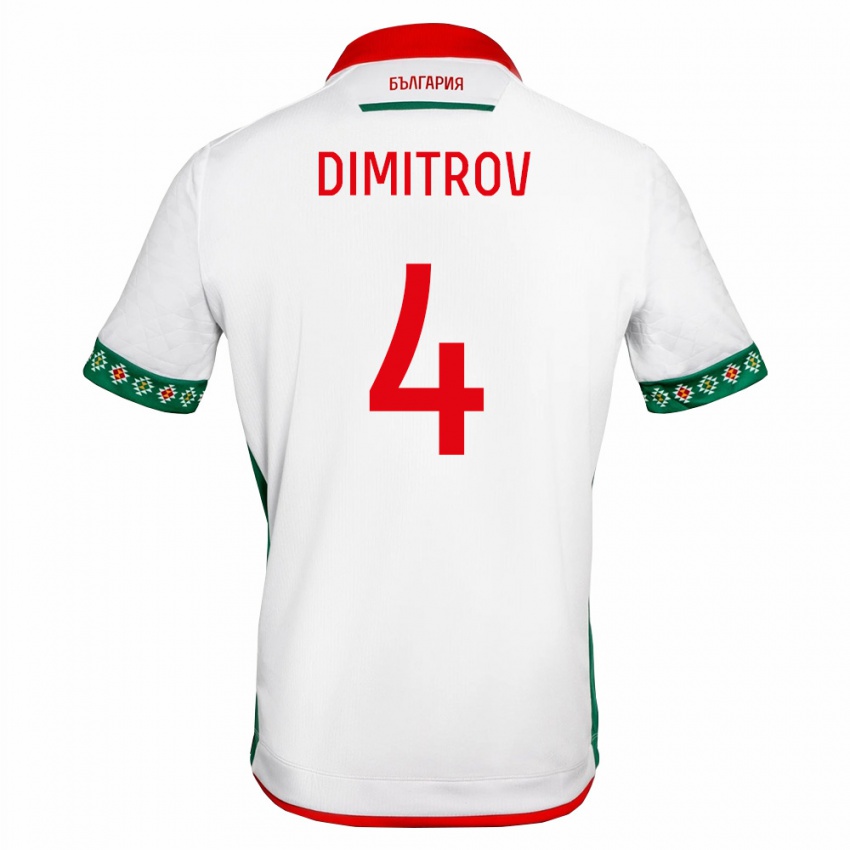 גברים בולגריה Martin Dimitrov #4 לבן ירוק אדום ג'רזי ביתית 26-28 חולצה קצרה