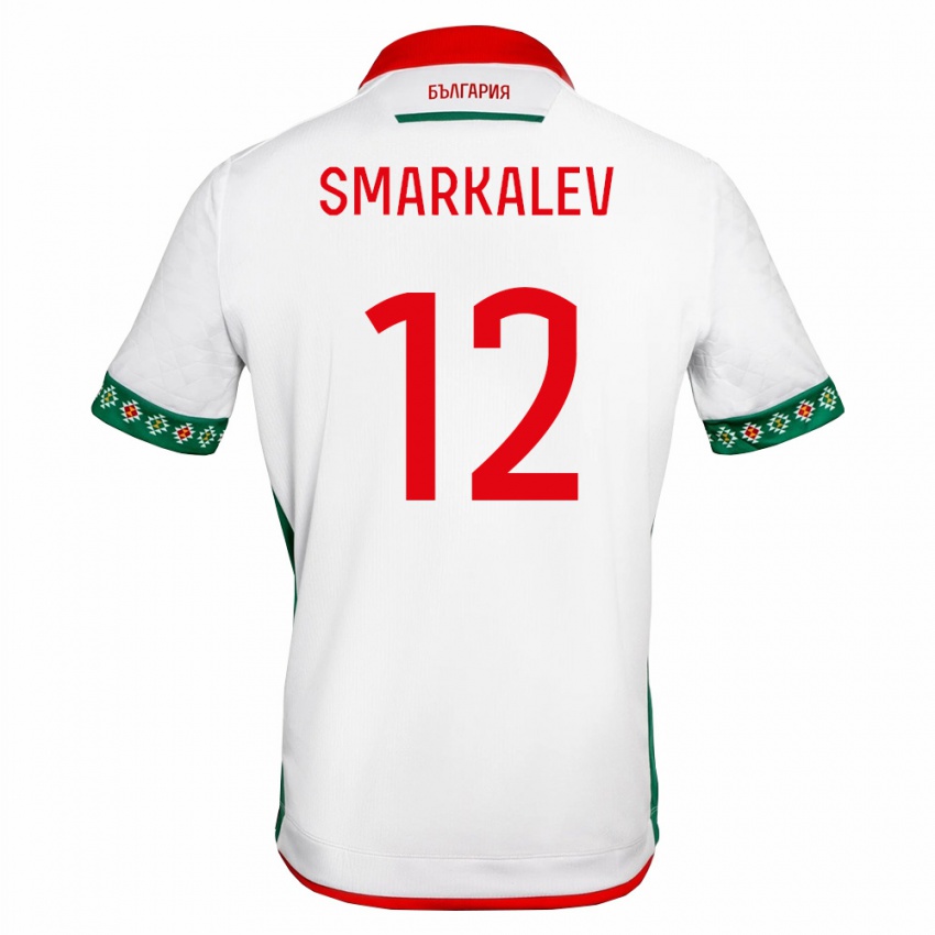 גברים בולגריה Stefan Smarkalev #12 לבן ירוק אדום ג'רזי ביתית 26-28 חולצה קצרה