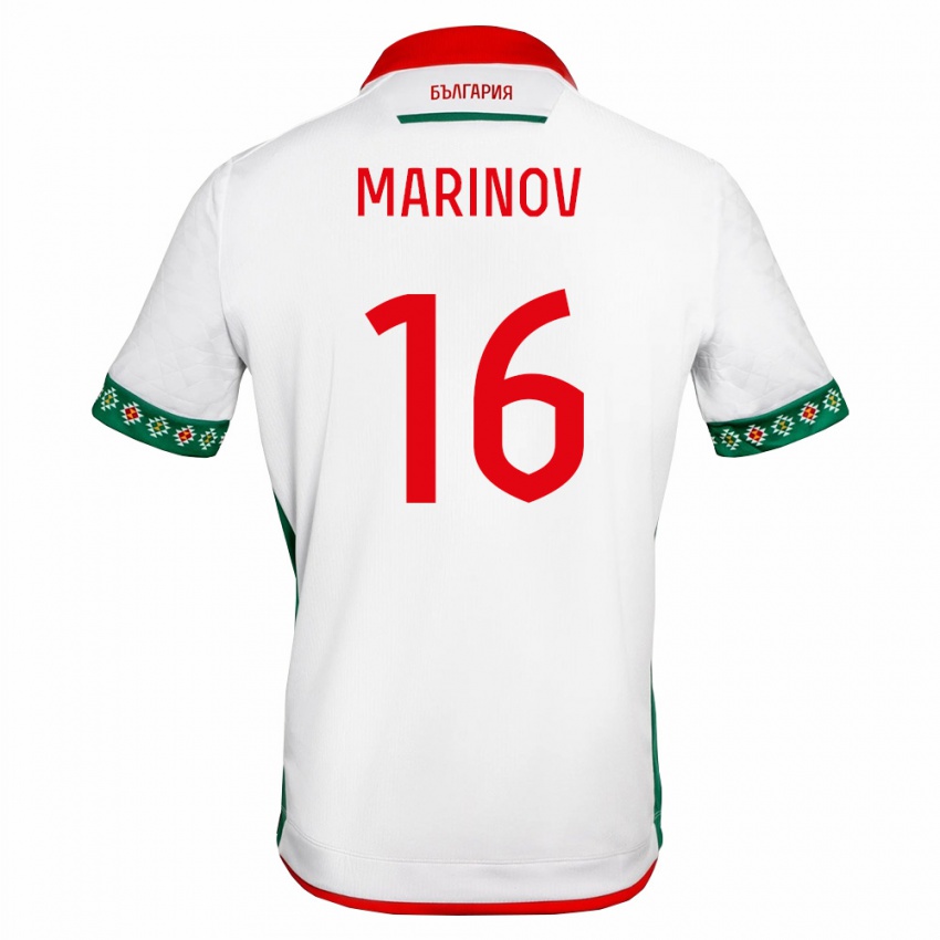גברים בולגריה Tsvetoslav Marinov #16 לבן ירוק אדום ג'רזי ביתית 26-28 חולצה קצרה