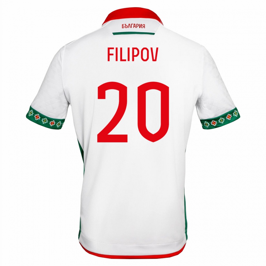 גברים בולגריה Ivan Filipov #20 לבן ירוק אדום ג'רזי ביתית 26-28 חולצה קצרה