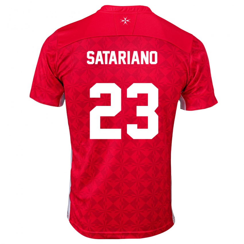 גברים מלטה אלכסנדר סטריאנו #23 אדום לבן ג'רזי ביתית 26-28 חולצה קצרה