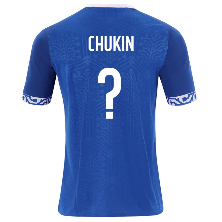 גברים מולדובה Maksim Chukin #0 כחול מלכותי לבן ג'רזי ביתית 26-28 חולצה קצרה