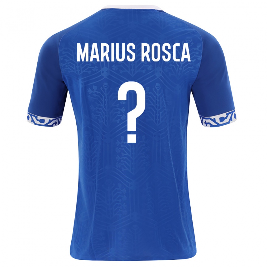 גברים מולדובה Marius Rosca #0 כחול מלכותי לבן ג'רזי ביתית 26-28 חולצה קצרה