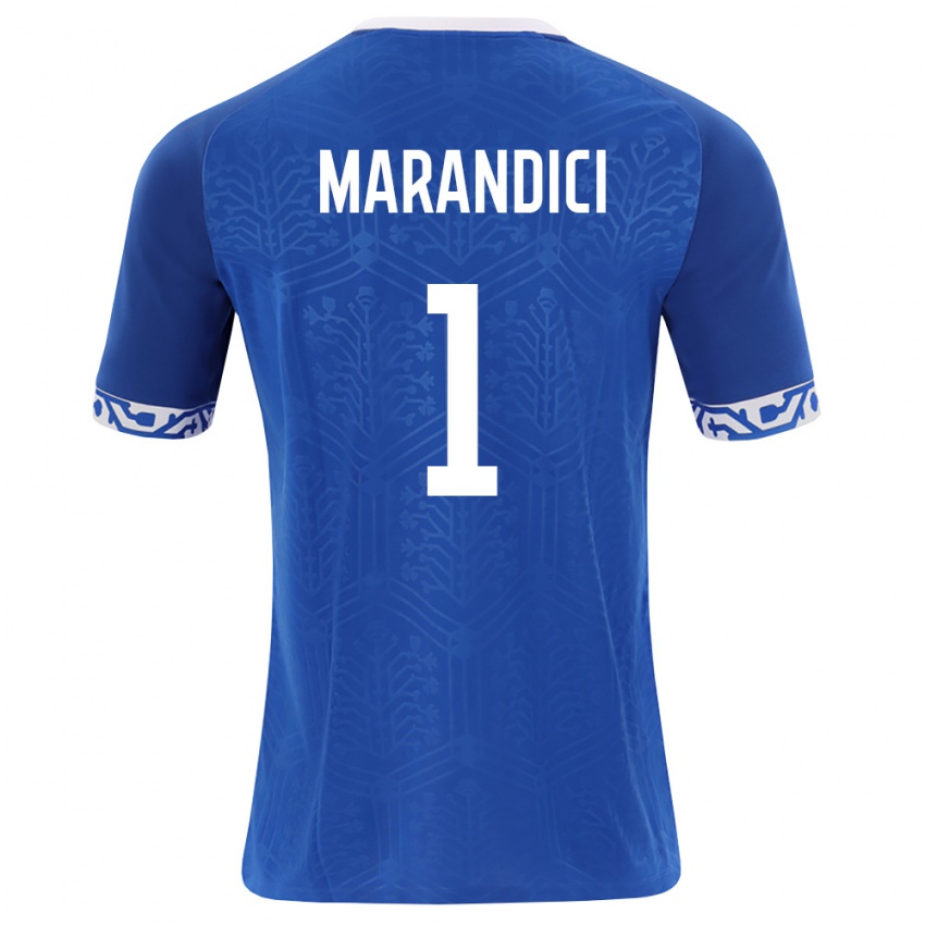 גברים מולדובה Maxim Marandici #1 כחול מלכותי לבן ג'רזי ביתית 26-28 חולצה קצרה