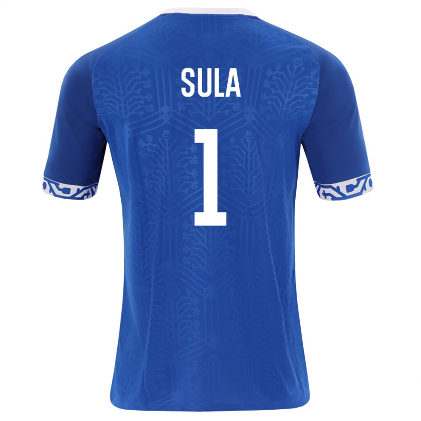 גברים מולדובה Hector Sula #1 כחול מלכותי לבן ג'רזי ביתית 26-28 חולצה קצרה