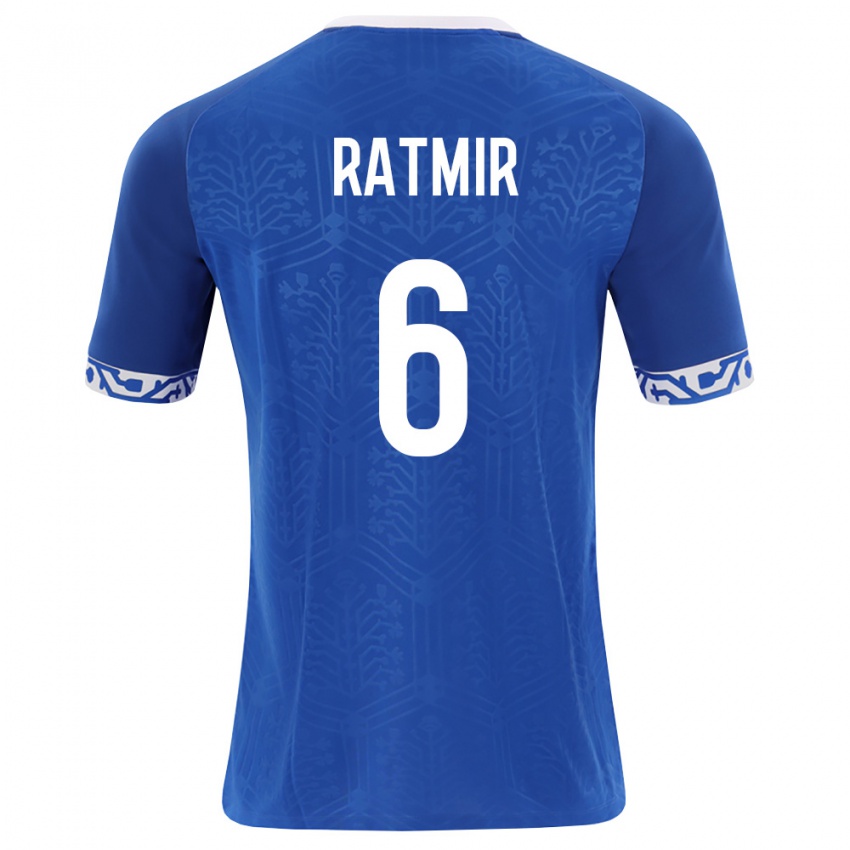 גברים מולדובה Nichita Ratmir #6 כחול מלכותי לבן ג'רזי ביתית 26-28 חולצה קצרה