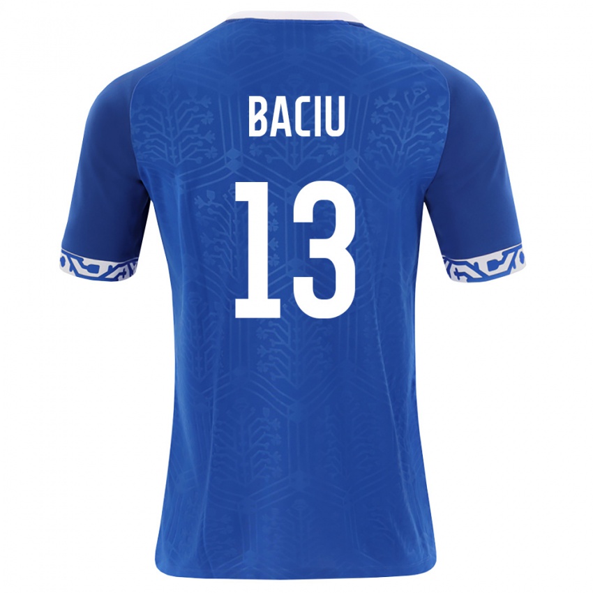 גברים מולדובה Victor Baciu #13 כחול מלכותי לבן ג'רזי ביתית 26-28 חולצה קצרה