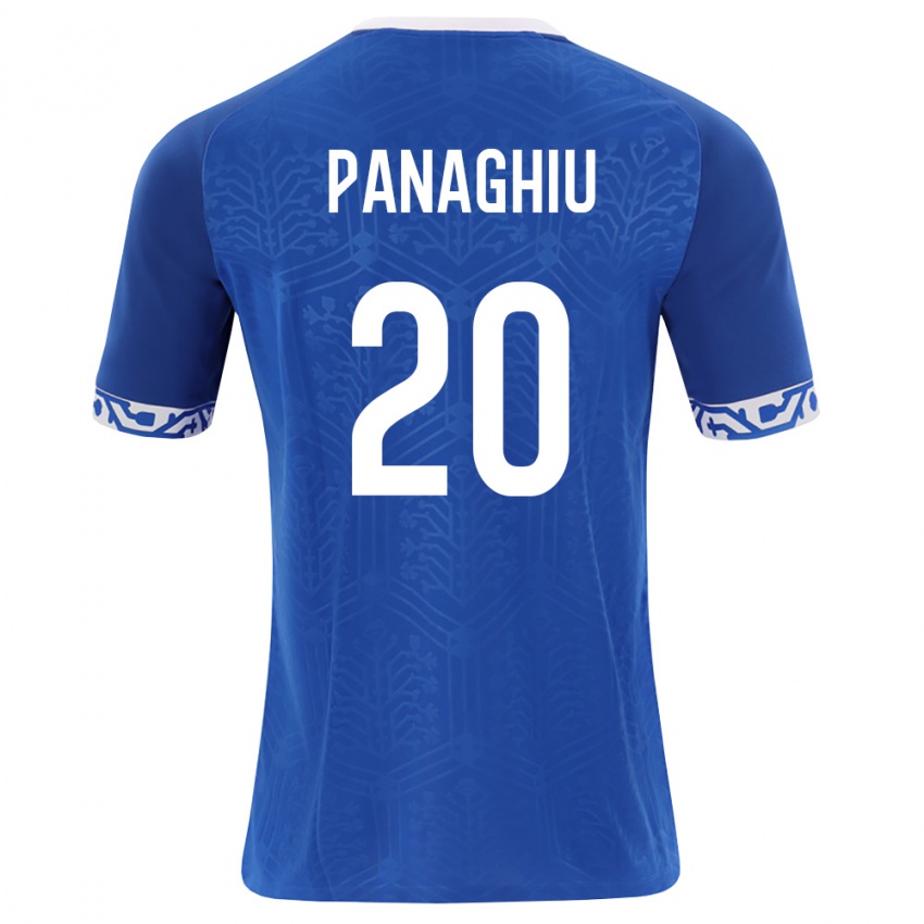 גברים מולדובה Dorin Panaghiu #20 כחול מלכותי לבן ג'רזי ביתית 26-28 חולצה קצרה
