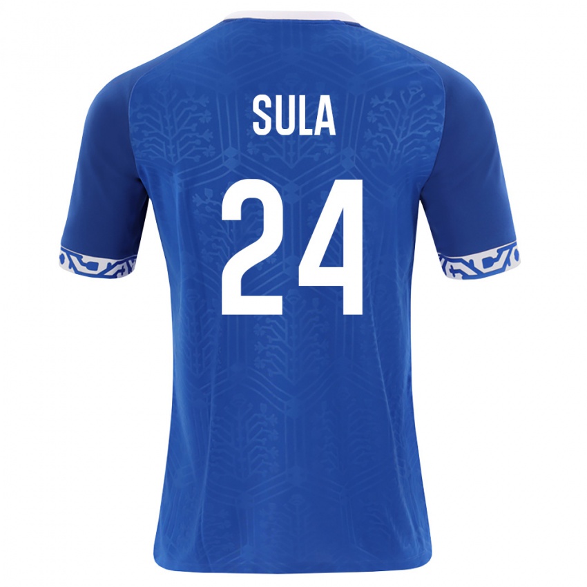 גברים מולדובה Paolo Sula #24 כחול מלכותי לבן ג'רזי ביתית 26-28 חולצה קצרה