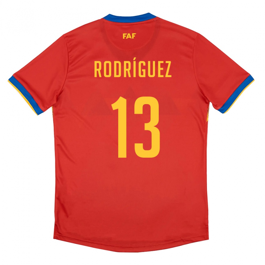 גברים אנדורה Arnau Rodríguez #13 אדום כחול צהוב ג'רזי ביתית 26-28 חולצה קצרה