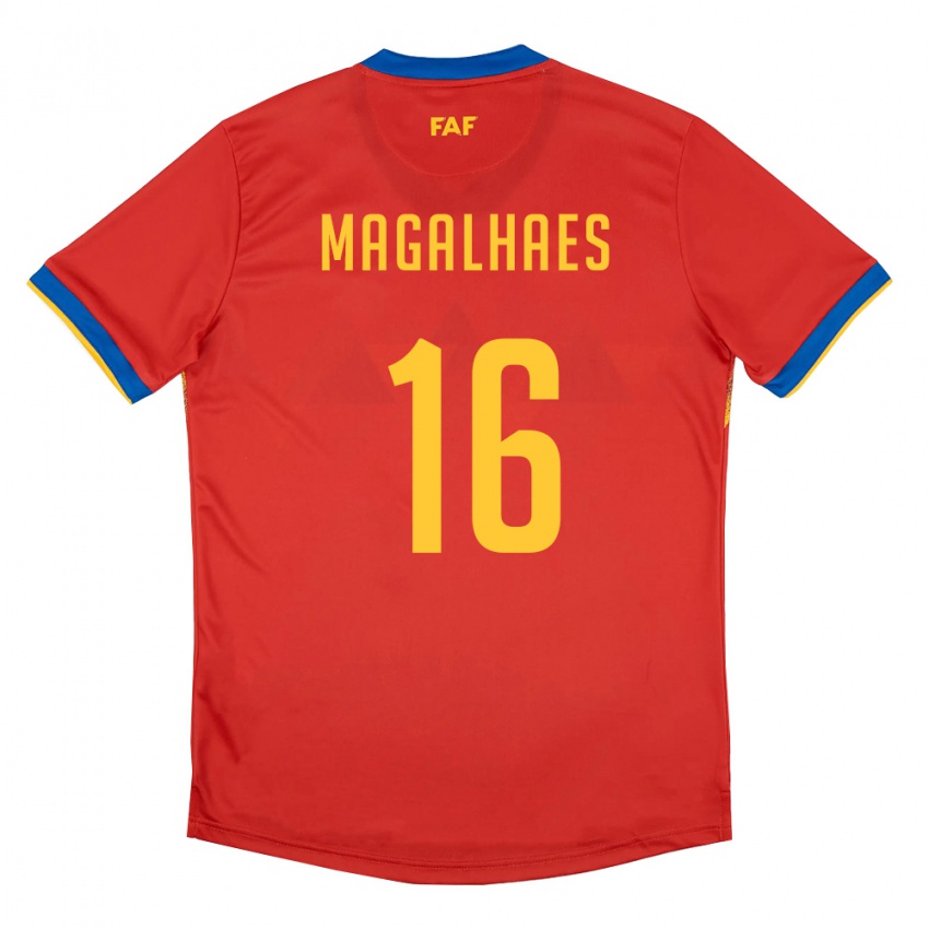 גברים אנדורה Lucas Magalhaes #16 אדום כחול צהוב ג'רזי ביתית 26-28 חולצה קצרה