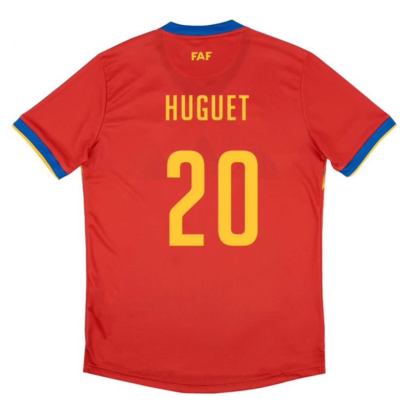 גברים אנדורה Marc Huguet #20 אדום כחול צהוב ג'רזי ביתית 26-28 חולצה קצרה