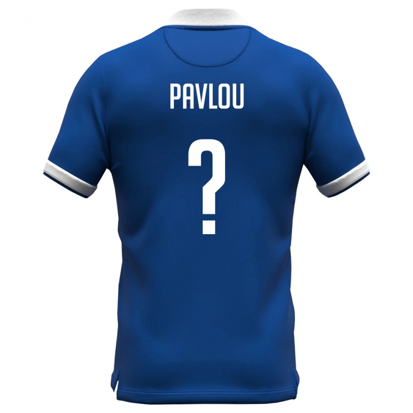 גברים קפריסין Charalampos Pavlou #0 כחול מלכותי לבן ג'רזי ביתית 26-28 חולצה קצרה