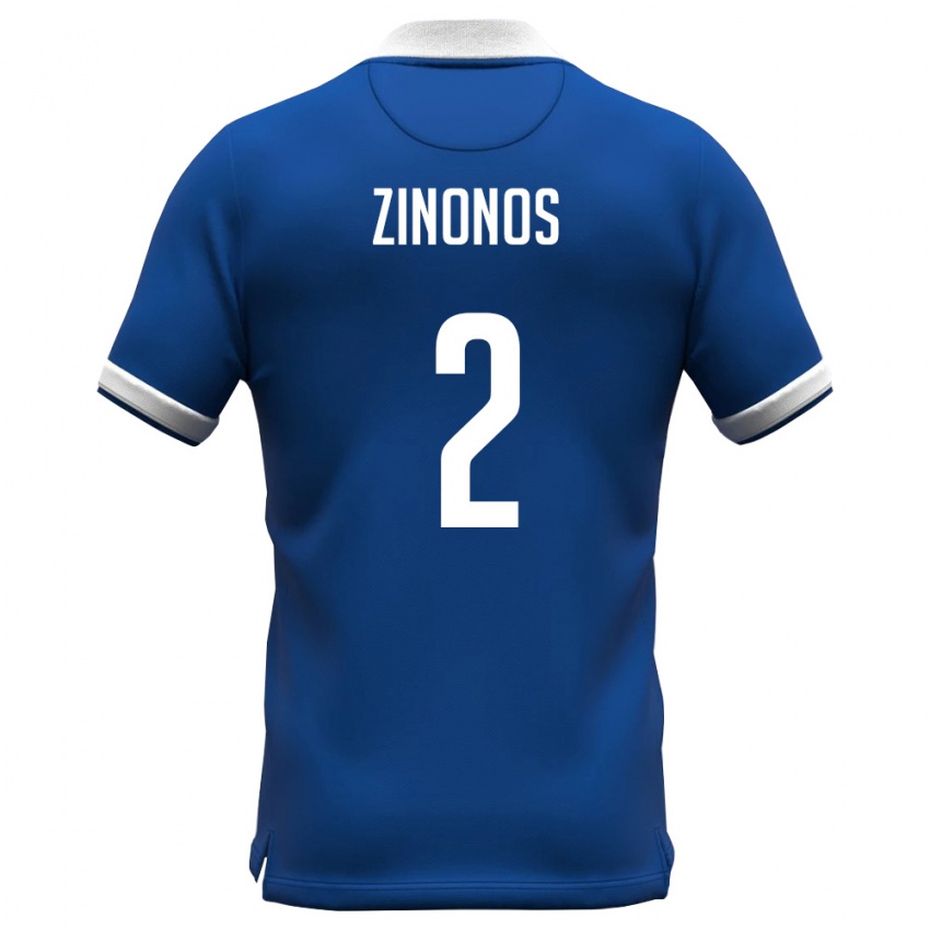 גברים קפריסין Nearchos Zinonos #2 כחול מלכותי לבן ג'רזי ביתית 26-28 חולצה קצרה