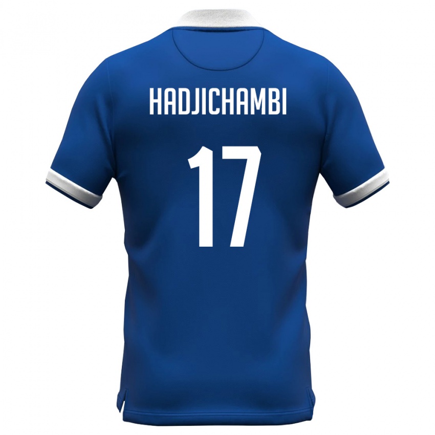 גברים קפריסין Michalis Hadjichambi #17 כחול מלכותי לבן ג'רזי ביתית 26-28 חולצה קצרה