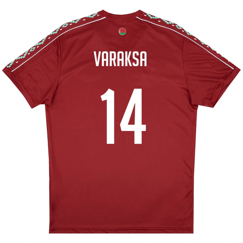 גברים בלארוס ולדיסלב ורצסה #14 אדום עמוק לבן ג'רזי ביתית 26-28 חולצה קצרה