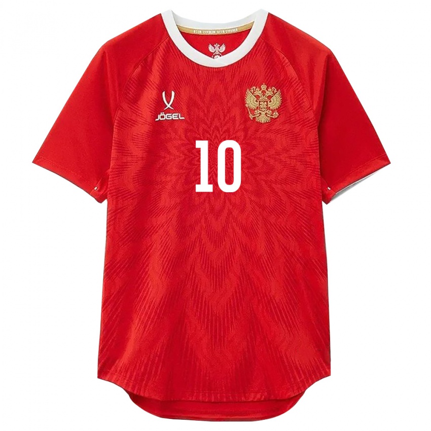 גברים רוסיה דניל זורין #10 אדום לבן חום ג'רזי ביתית 26-28 חולצה קצרה