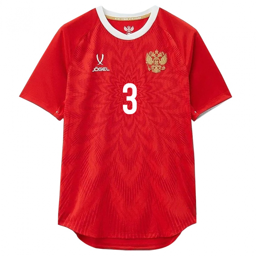 גברים רוסיה Stepan Sadchikov #3 אדום לבן חום ג'רזי ביתית 26-28 חולצה קצרה