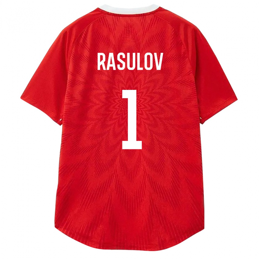 גברים רוסיה גורבן רסולוב #1 אדום לבן חום ג'רזי ביתית 26-28 חולצה קצרה