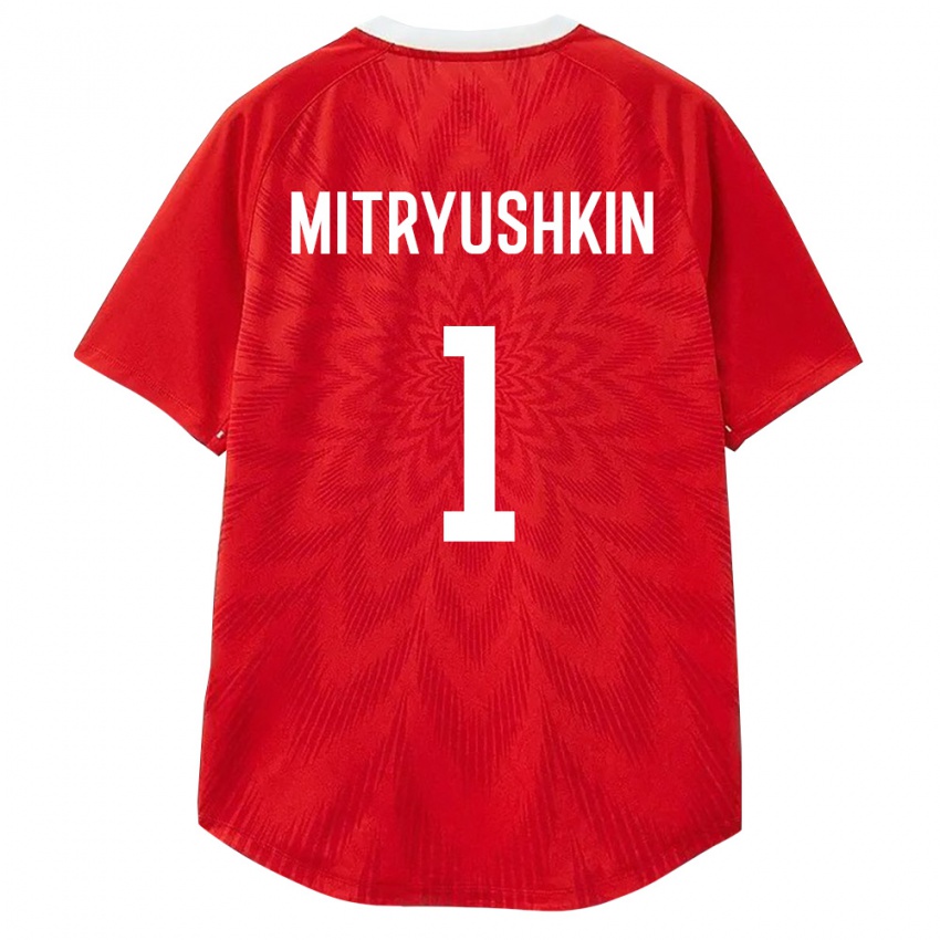 גברים רוסיה אנטון מיטריושקין #1 אדום לבן חום ג'רזי ביתית 26-28 חולצה קצרה