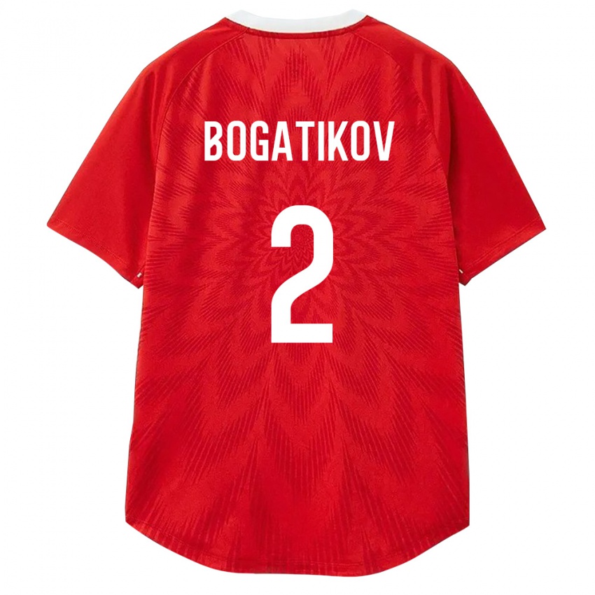 גברים רוסיה Denis Bogatikov #2 אדום לבן חום ג'רזי ביתית 26-28 חולצה קצרה