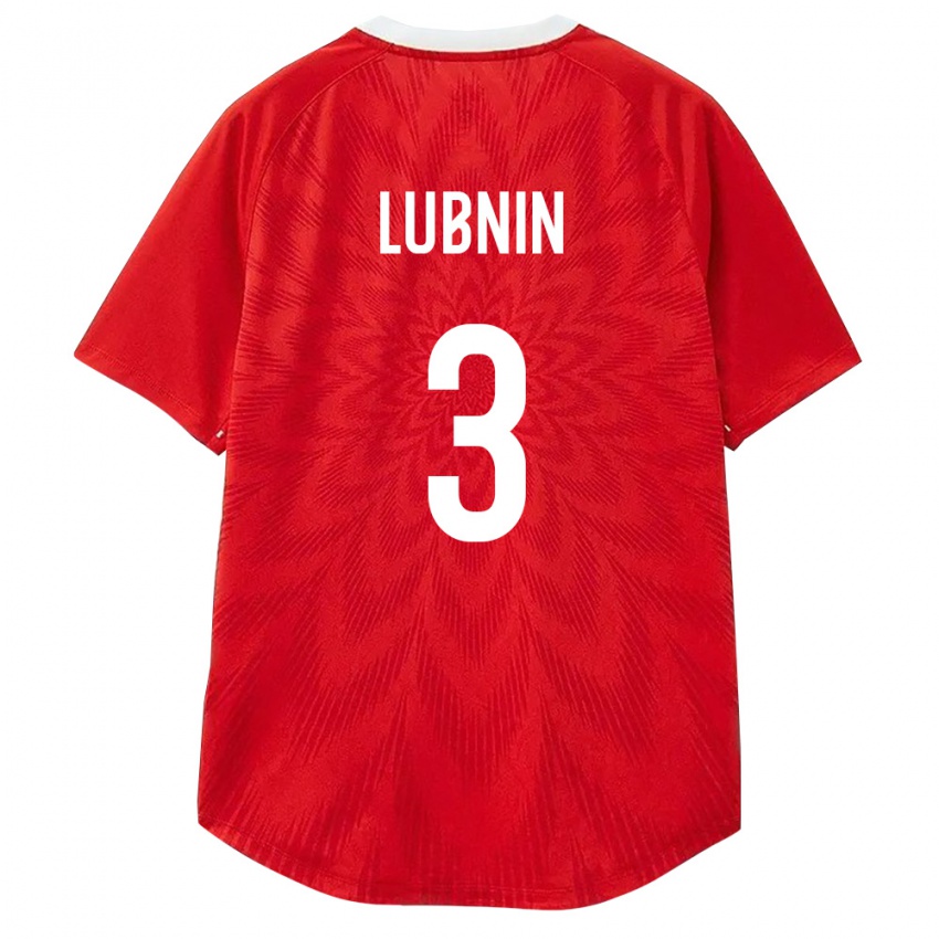 גברים רוסיה Aleksandr Lubnin #3 אדום לבן חום ג'רזי ביתית 26-28 חולצה קצרה