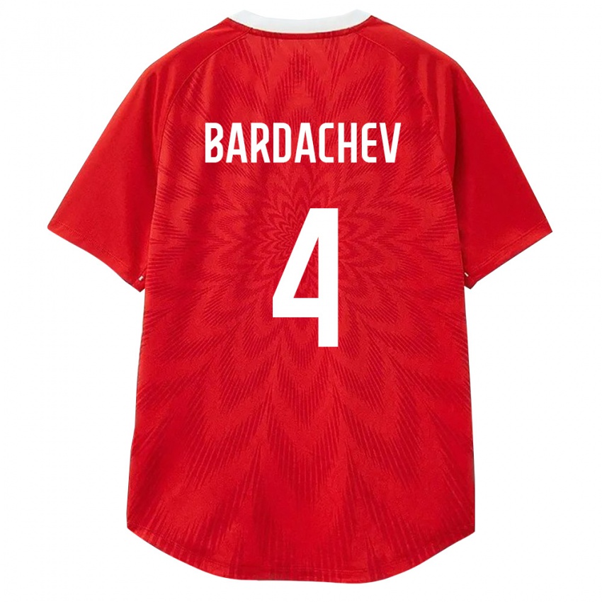 גברים רוסיה Matvey Bardachev #4 אדום לבן חום ג'רזי ביתית 26-28 חולצה קצרה