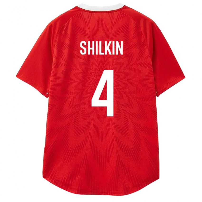 גברים רוסיה Egor Shilkin #4 אדום לבן חום ג'רזי ביתית 26-28 חולצה קצרה