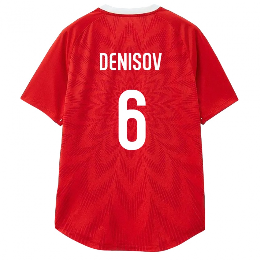 גברים רוסיה Klim Denisov #6 אדום לבן חום ג'רזי ביתית 26-28 חולצה קצרה