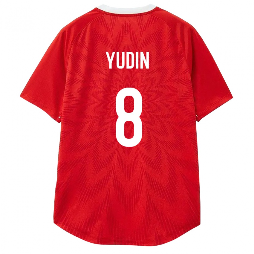 גברים רוסיה Aleksandr Yudin #8 אדום לבן חום ג'רזי ביתית 26-28 חולצה קצרה