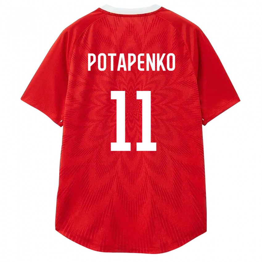 גברים רוסיה Egor Potapenko #11 אדום לבן חום ג'רזי ביתית 26-28 חולצה קצרה