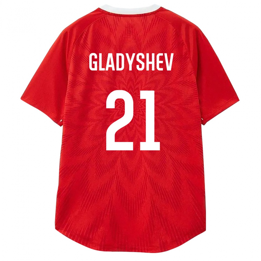 גברים רוסיה ירוסלב גלדישב #21 אדום לבן חום ג'רזי ביתית 26-28 חולצה קצרה