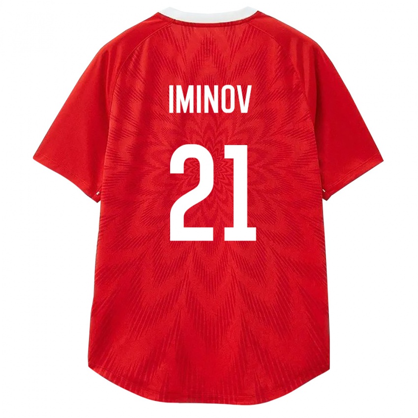 גברים רוסיה Ikhsan Iminov #21 אדום לבן חום ג'רזי ביתית 26-28 חולצה קצרה