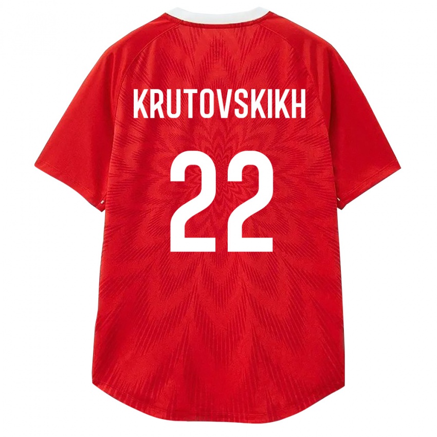 גברים רוסיה Artem Krutovskikh #22 אדום לבן חום ג'רזי ביתית 26-28 חולצה קצרה