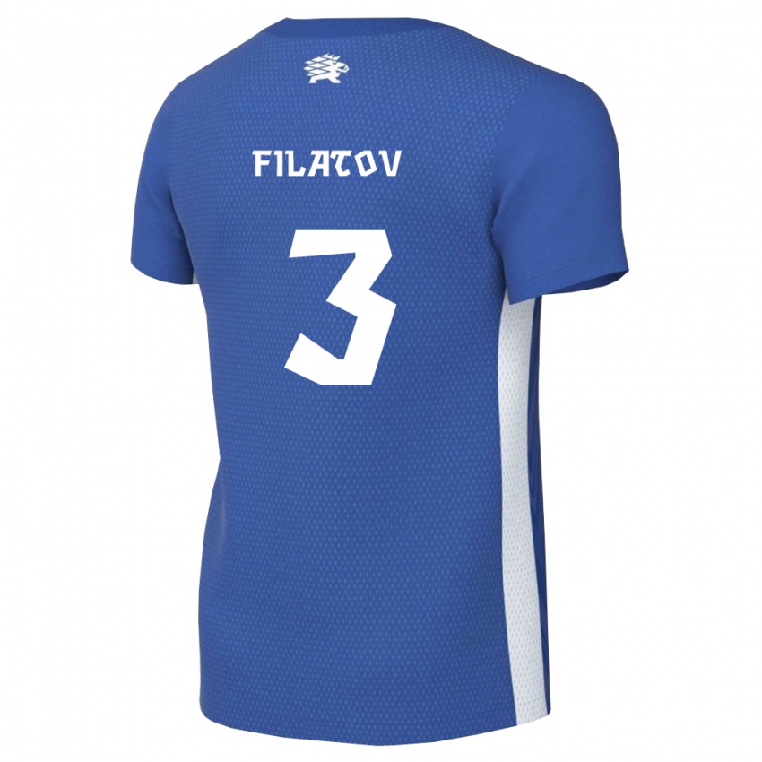 גברים אסטוניה אלכסנדר פילאטוב #3 כחול כהה לבן ג'רזי ביתית 26-28 חולצה קצרה
