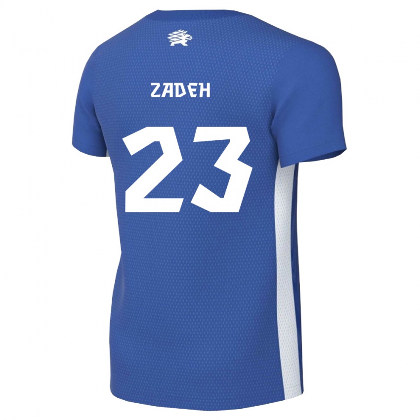 גברים אסטוניה Simon Zadeh #23 כחול כהה לבן ג'רזי ביתית 26-28 חולצה קצרה