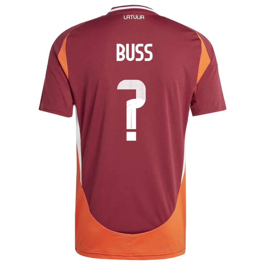 גברים לטביה Rojs Buss #0 אדום עמוק לבן כתום ג'רזי ביתית 26-28 חולצה קצרה