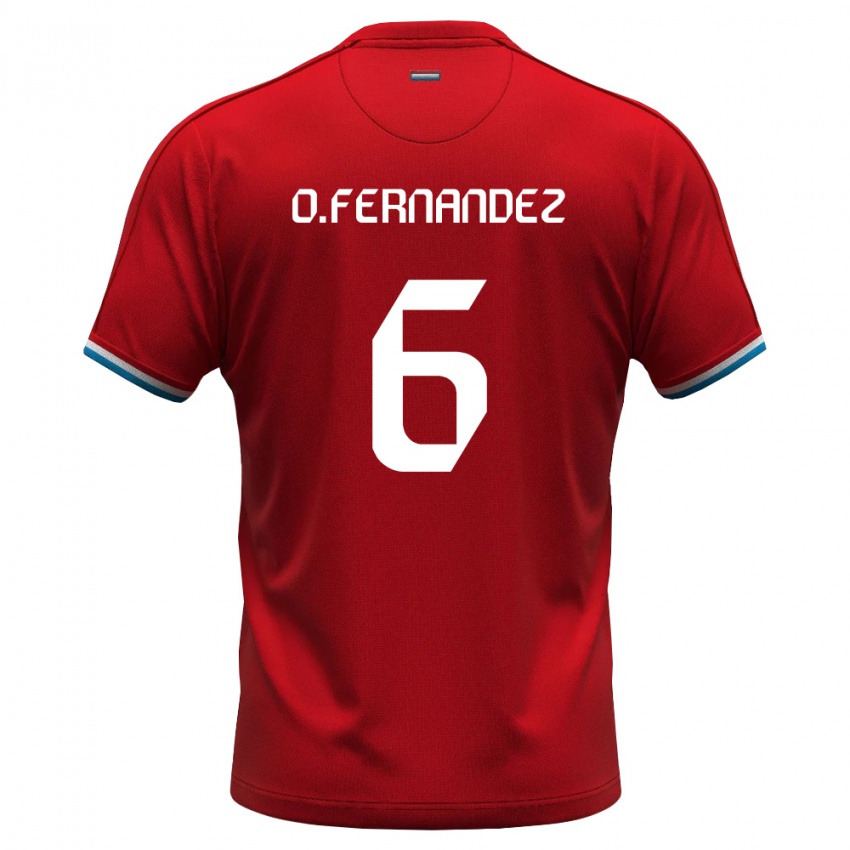 גברים לוקסמבורג Oriol Fernandez Berenguer #6 אדום לבן כחול ג'רזי ביתית 26-28 חולצה קצרה