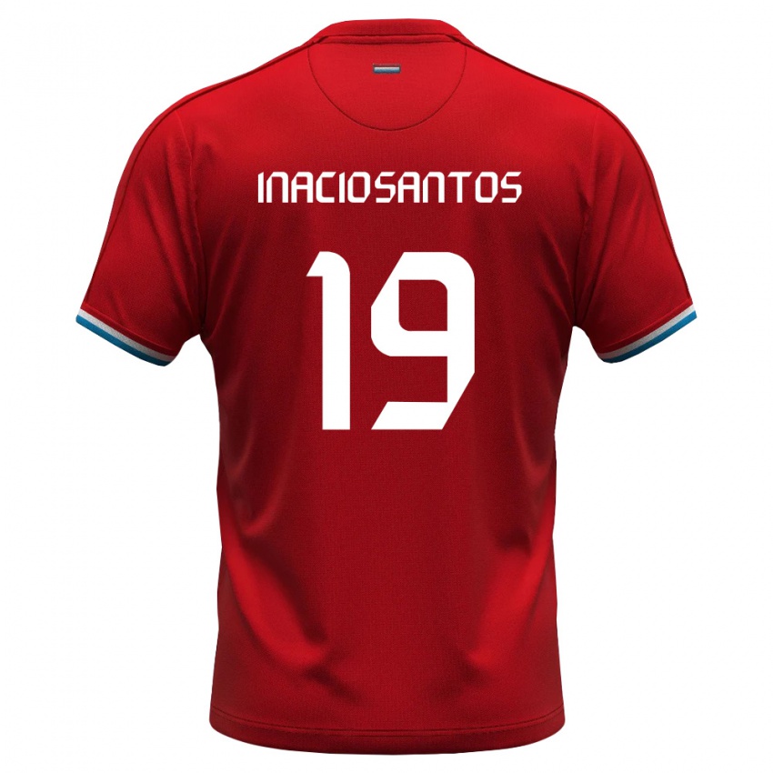 גברים לוקסמבורג Santiago Inacio Santos #19 אדום לבן כחול ג'רזי ביתית 26-28 חולצה קצרה
