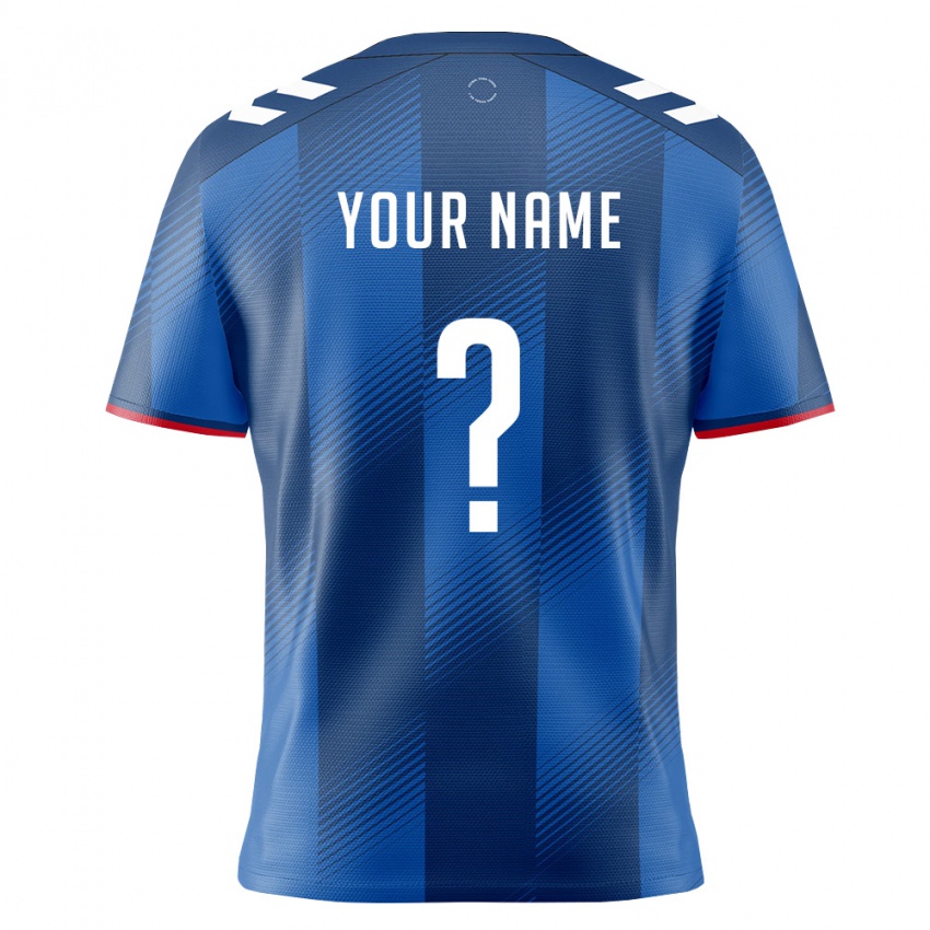 גברים פוארטו ריקו השם שלך #0 כחול מלכותי אדום לבן ג'רזי ביתית 26-28 חולצה קצרה