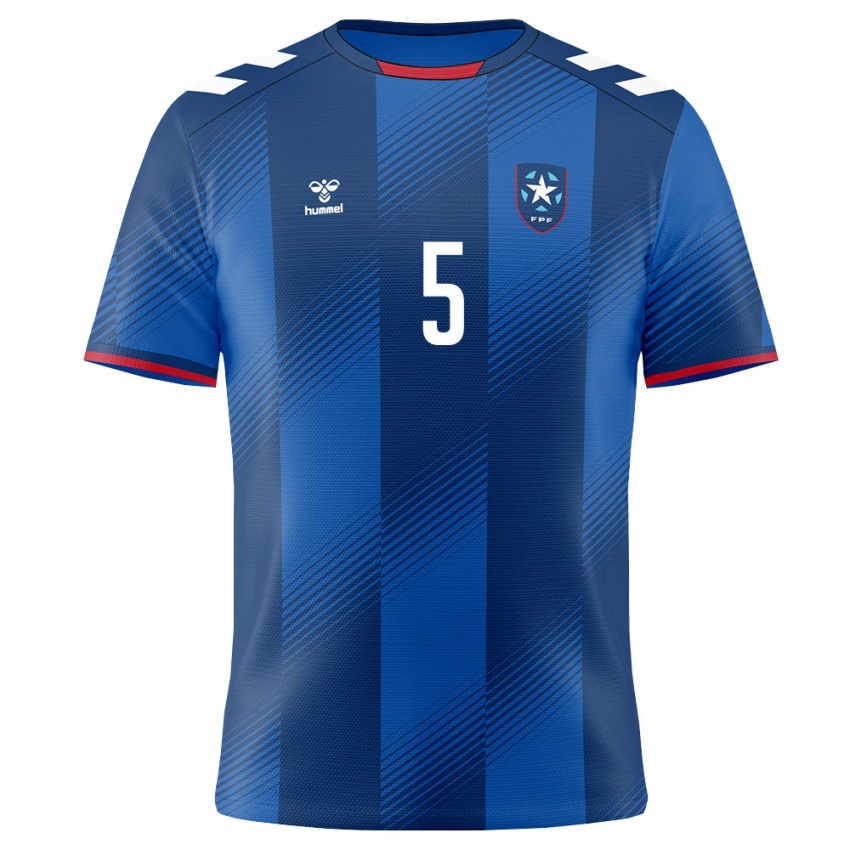 גברים פוארטו ריקו Luis Moringlane #5 כחול מלכותי אדום לבן ג'רזי ביתית 26-28 חולצה קצרה