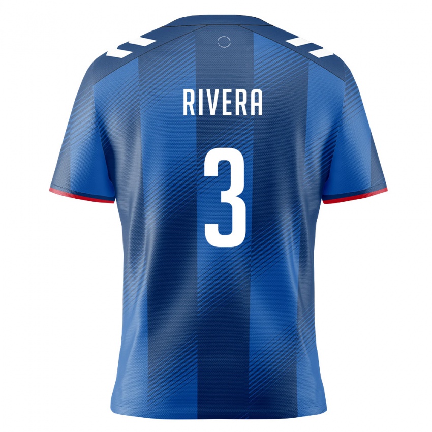 גברים פוארטו ריקו Nicholas Rivera #3 כחול מלכותי אדום לבן ג'רזי ביתית 26-28 חולצה קצרה