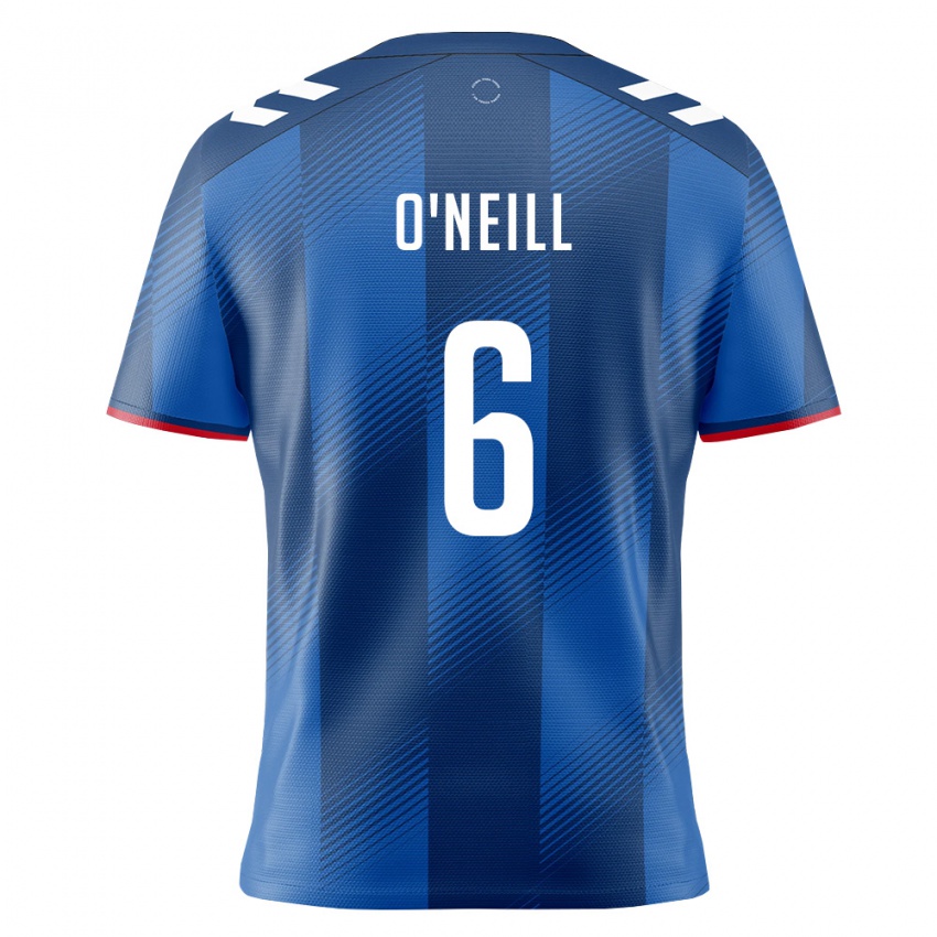 גברים פוארטו ריקו חואן אוניל #6 כחול מלכותי אדום לבן ג'רזי ביתית 26-28 חולצה קצרה