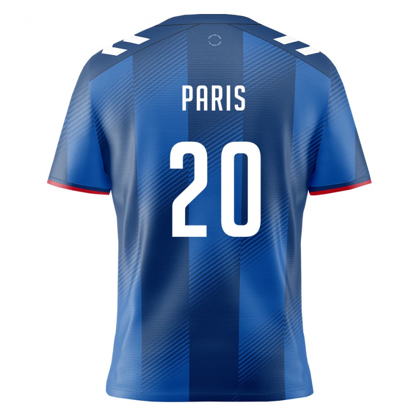 גברים פוארטו ריקו Sidney Paris #20 כחול מלכותי אדום לבן ג'רזי ביתית 26-28 חולצה קצרה