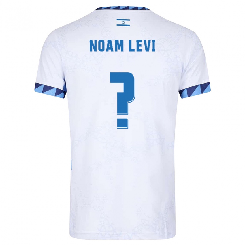 גברים ישראל Noam Levi #0 לבן כחול בהיר ג'רזי ביתית 26-28 חולצה קצרה